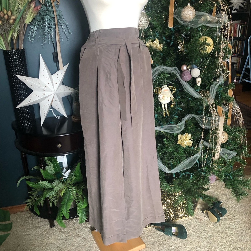 The Limited : Wide-Leg Taupe Pants